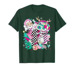 Christmas Santa Nurse Disco Ball Rn CNA ICU Med Surg PICU T-Shirt