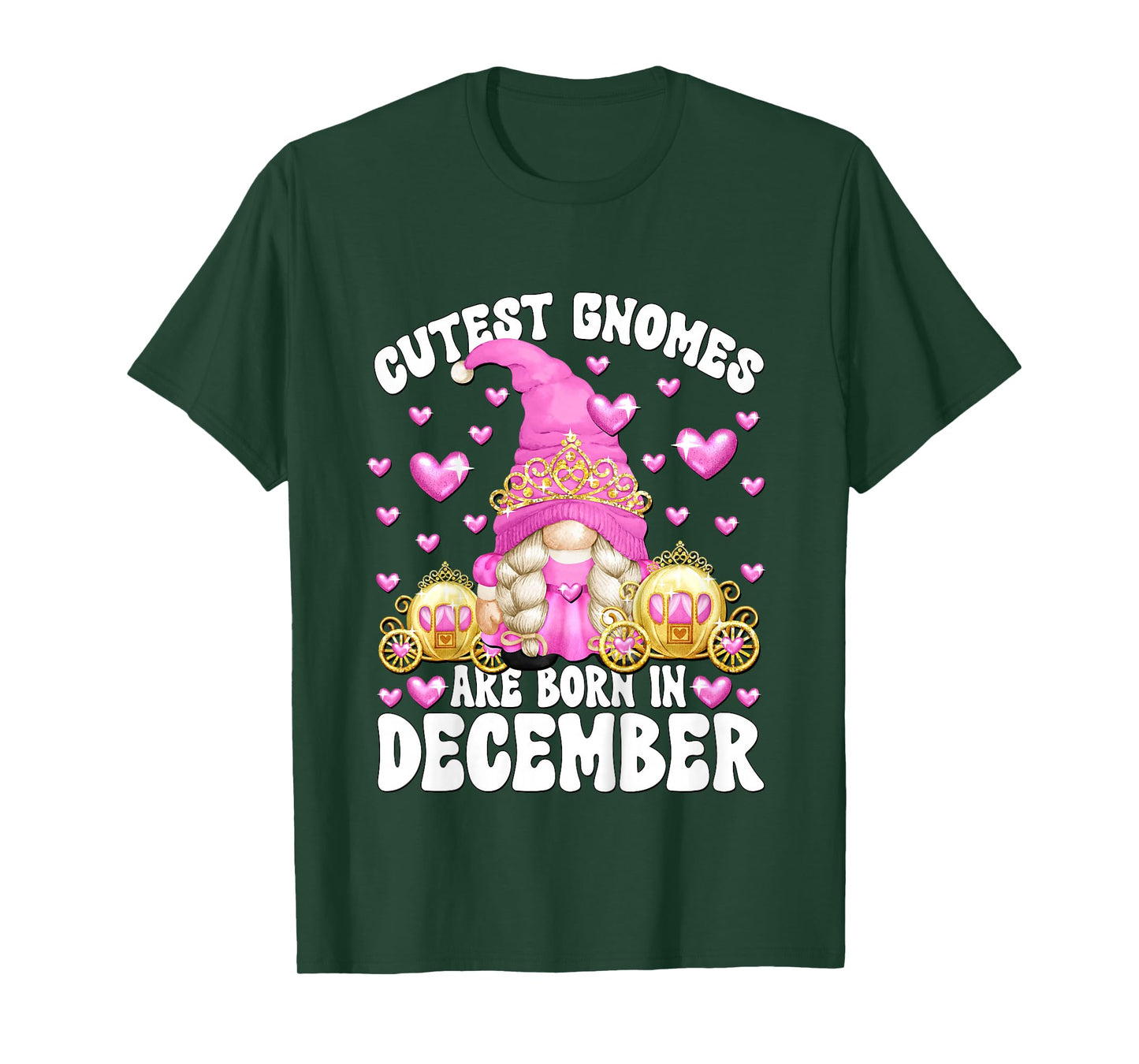 Kids Cute Gnome for Kids Girls Born in December Birthday Princess T-Shirt