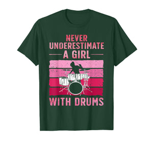Funny Drummer Art for Girls Women Drumming Drum Set Drummer T-Shirt