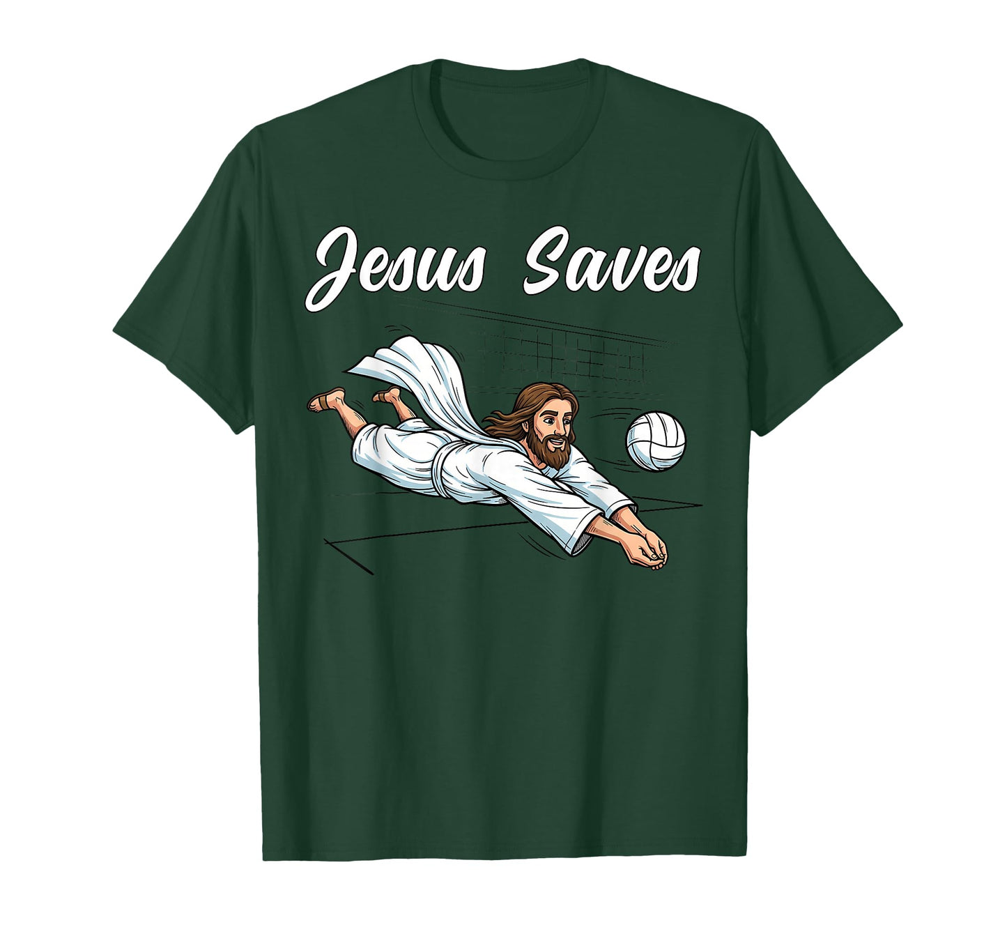 Jesus Christ Saves Christian Volleyball Player Men Women T-Shirt