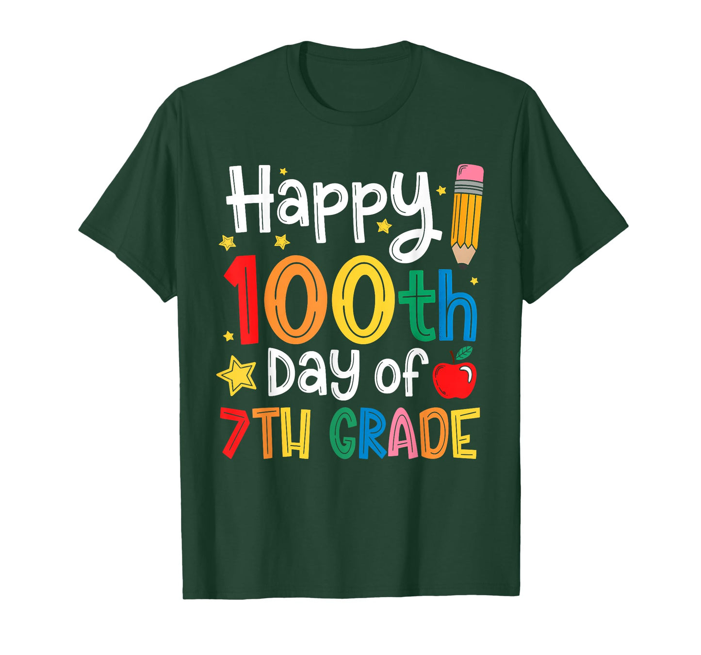100 Days of School 7th Grade 100 Days Smarter Kids Teacher T-Shirt