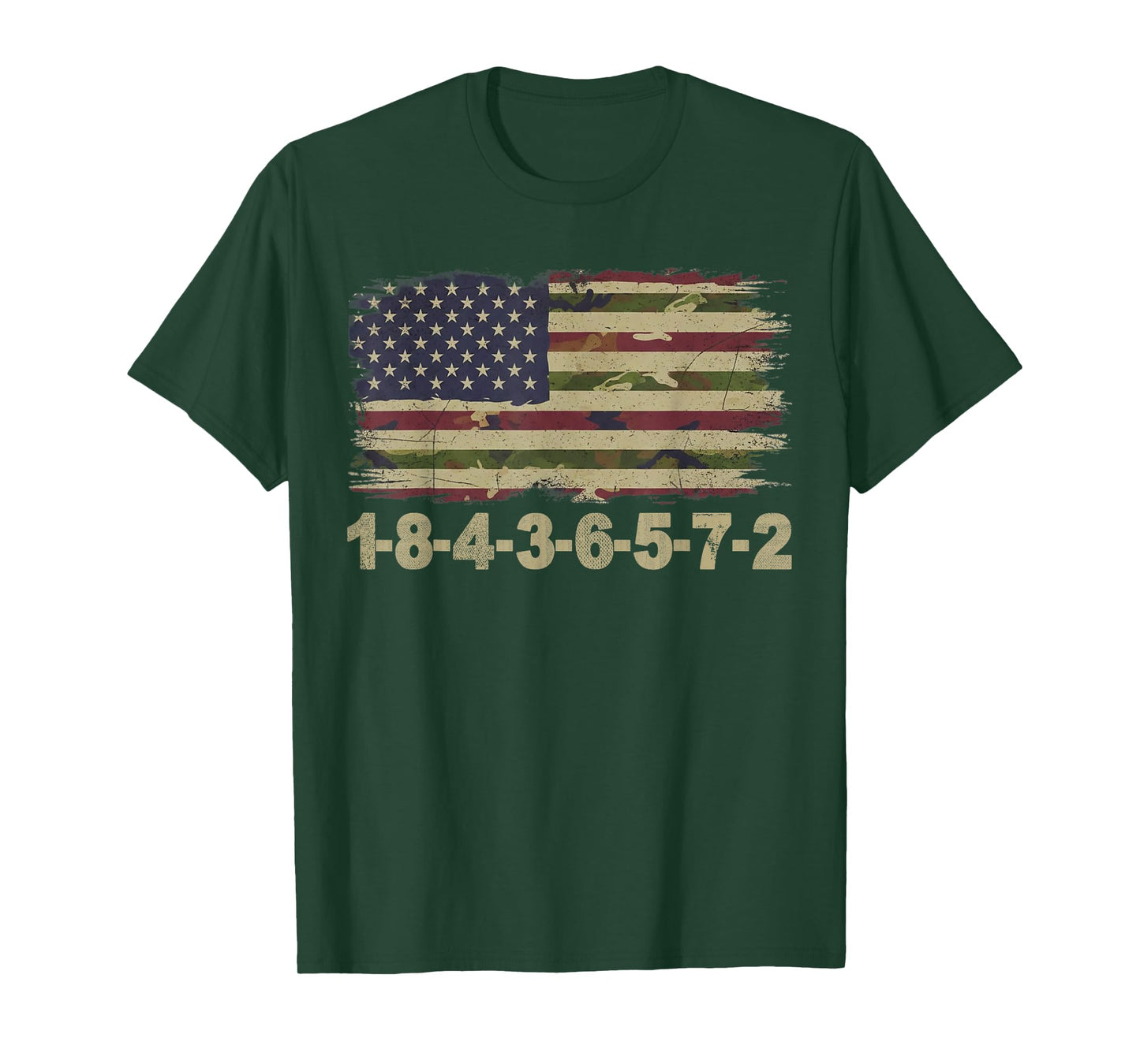 USA Flag 18436572 Firing Order Small Block Engine V8 Block T-Shirt