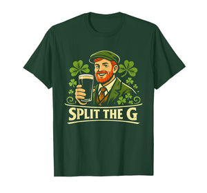 Split The G Tee St Patricks Day Irish Beer Ireland Graphic T-Shirt