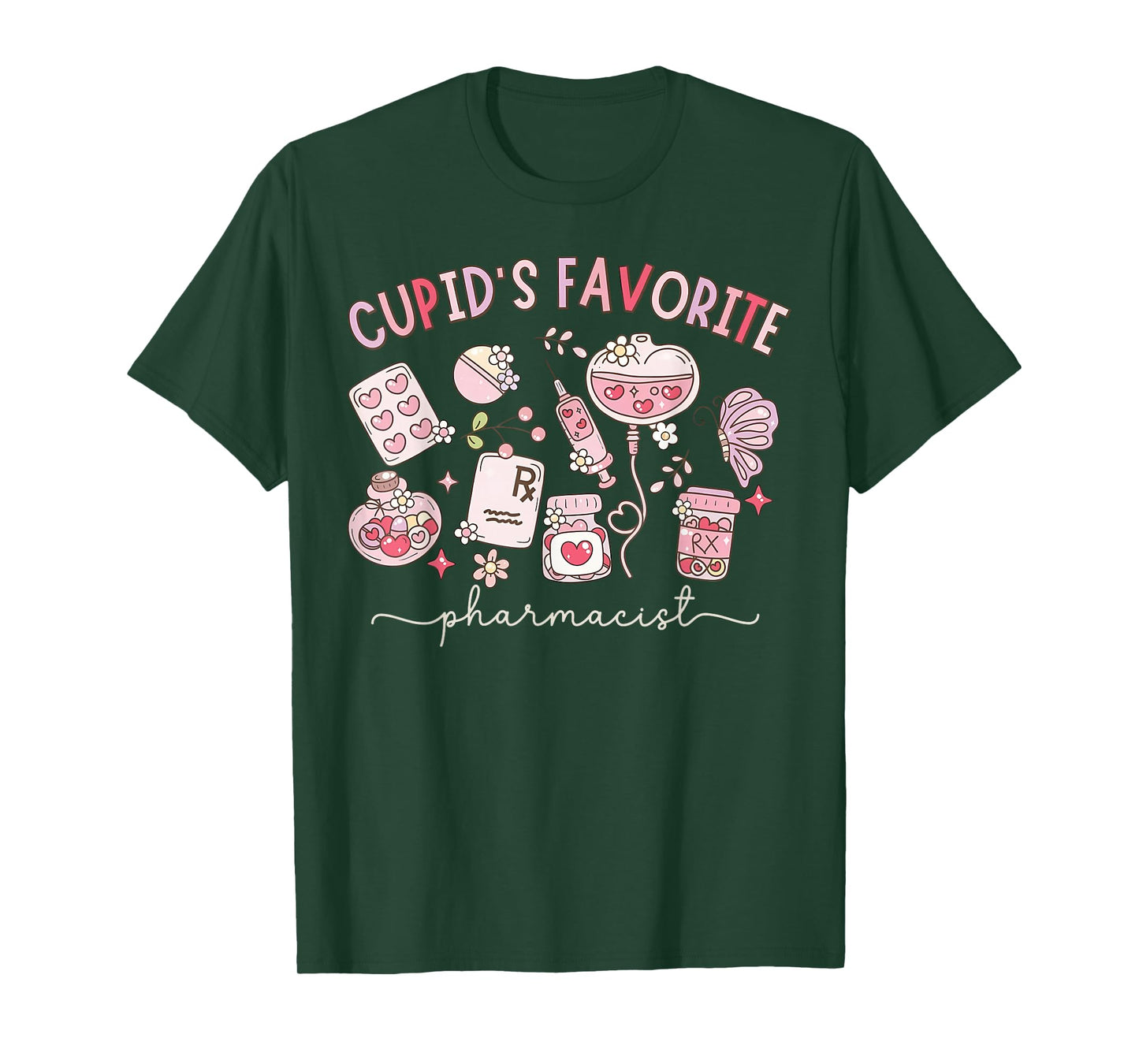 Cupid's Favorite Pharmacist Valentines Day PharmD Pharmacy T-Shirt