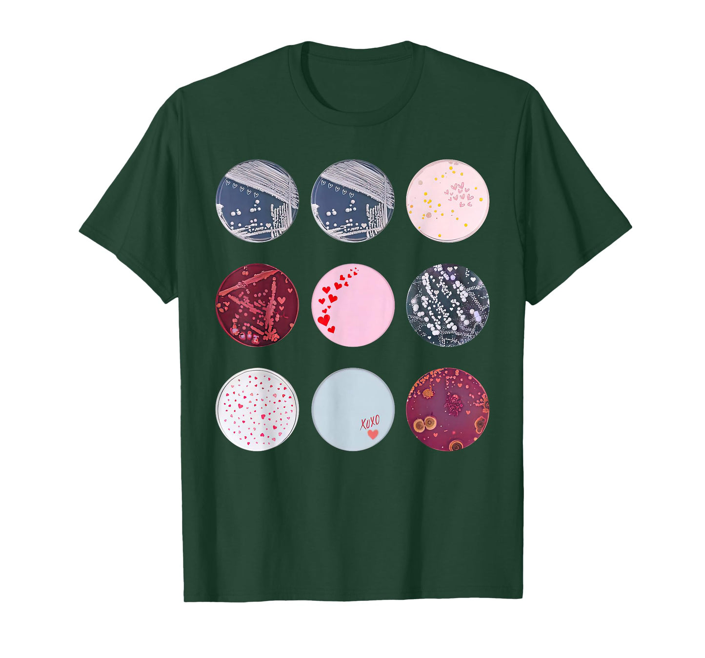 Types of Petri Dish Bacteria Microbiology Teacher Valentines T-Shirt