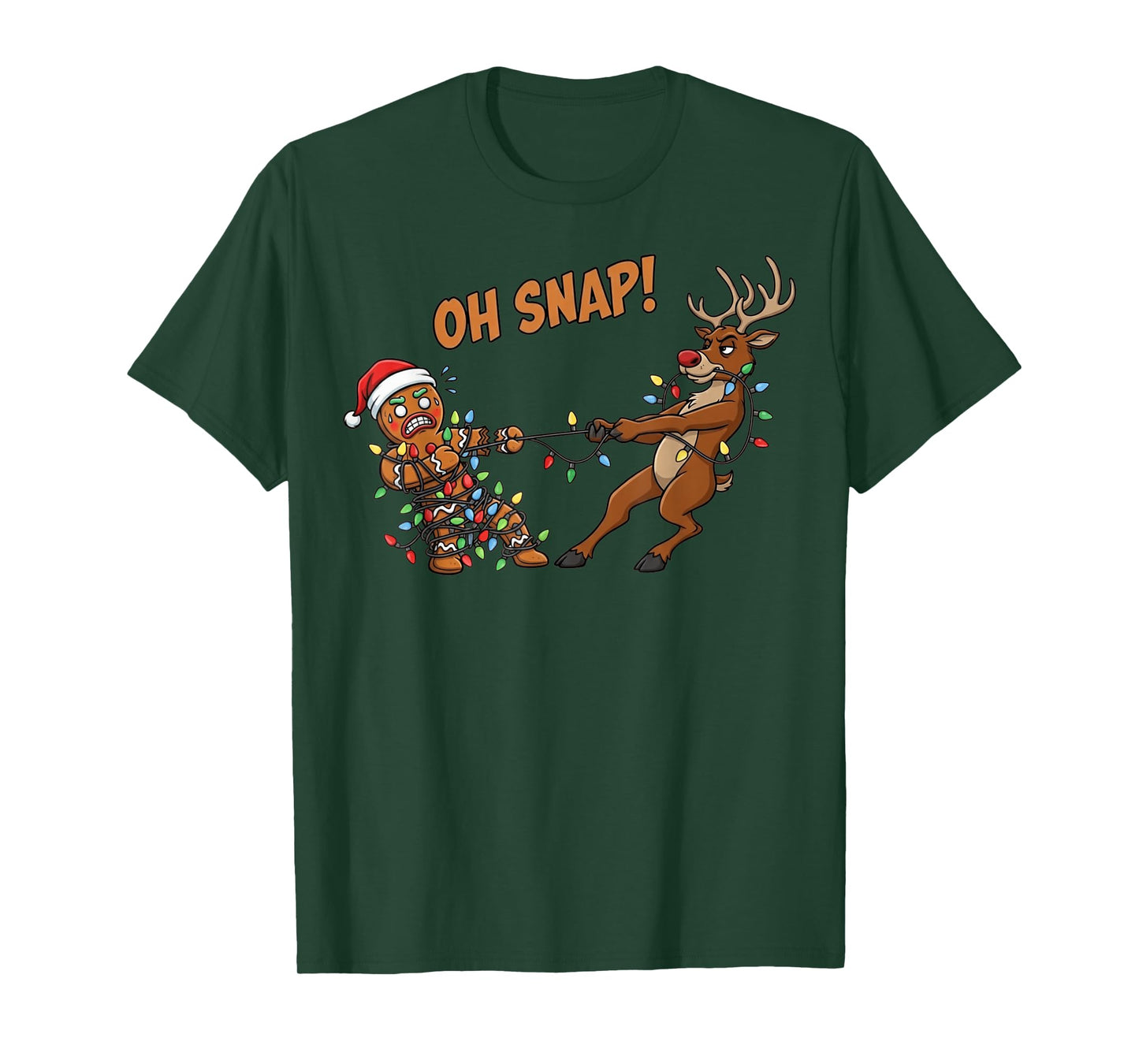 Funny Oh Snap Gingerbread Man Reindeer Xmas Pajama Christmas T-Shirt