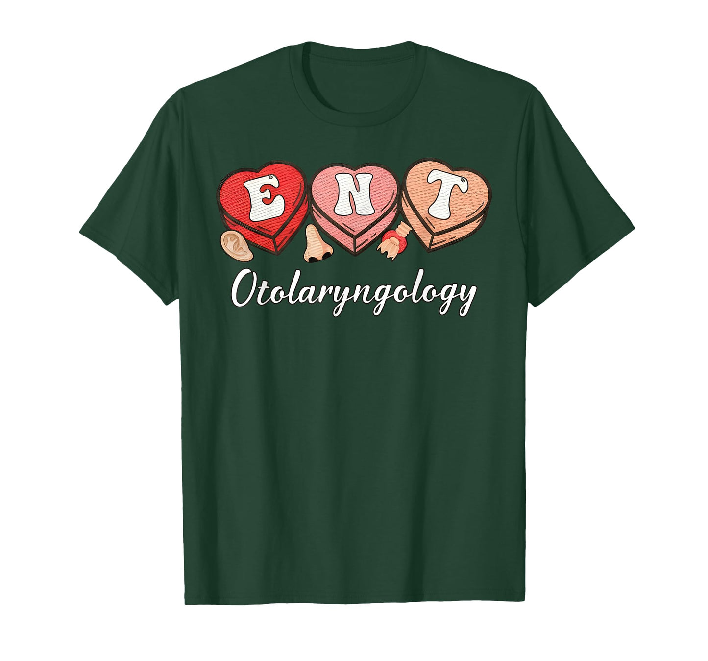 Heart Candy Otolaryngology ENT Ear Nose Throat Valentine T-Shirt