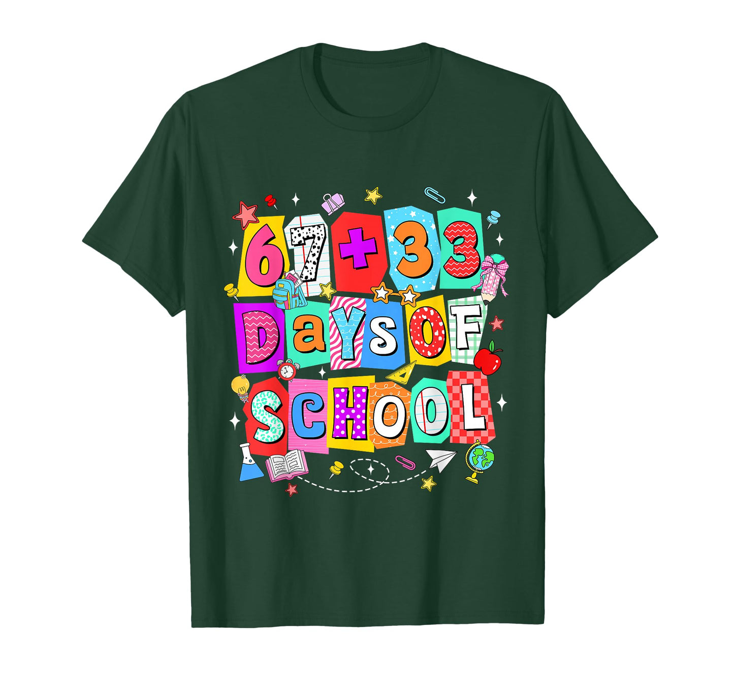 Happy 67 33 Days of School 100th Day of School Teachers Kids T-Shirt