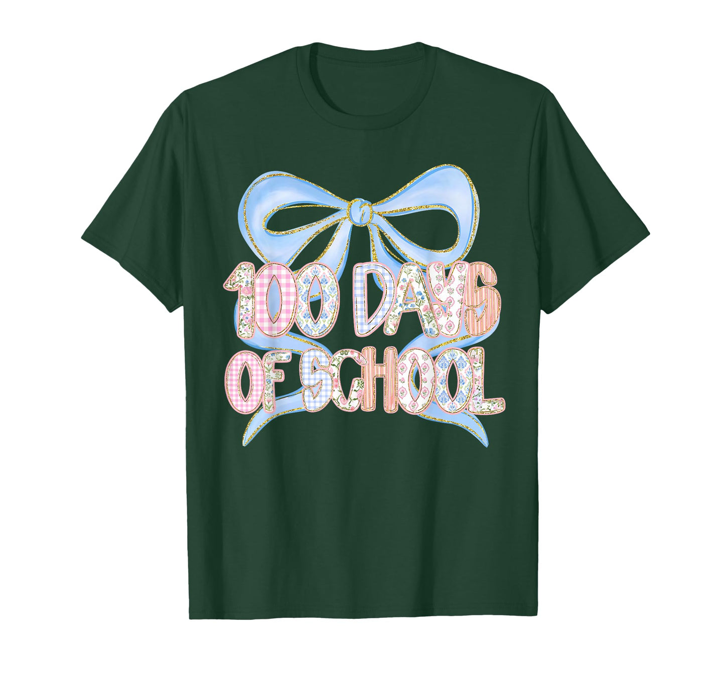Happy 100 Days of School Student Teacher Coquette Bow Retro T-Shirt