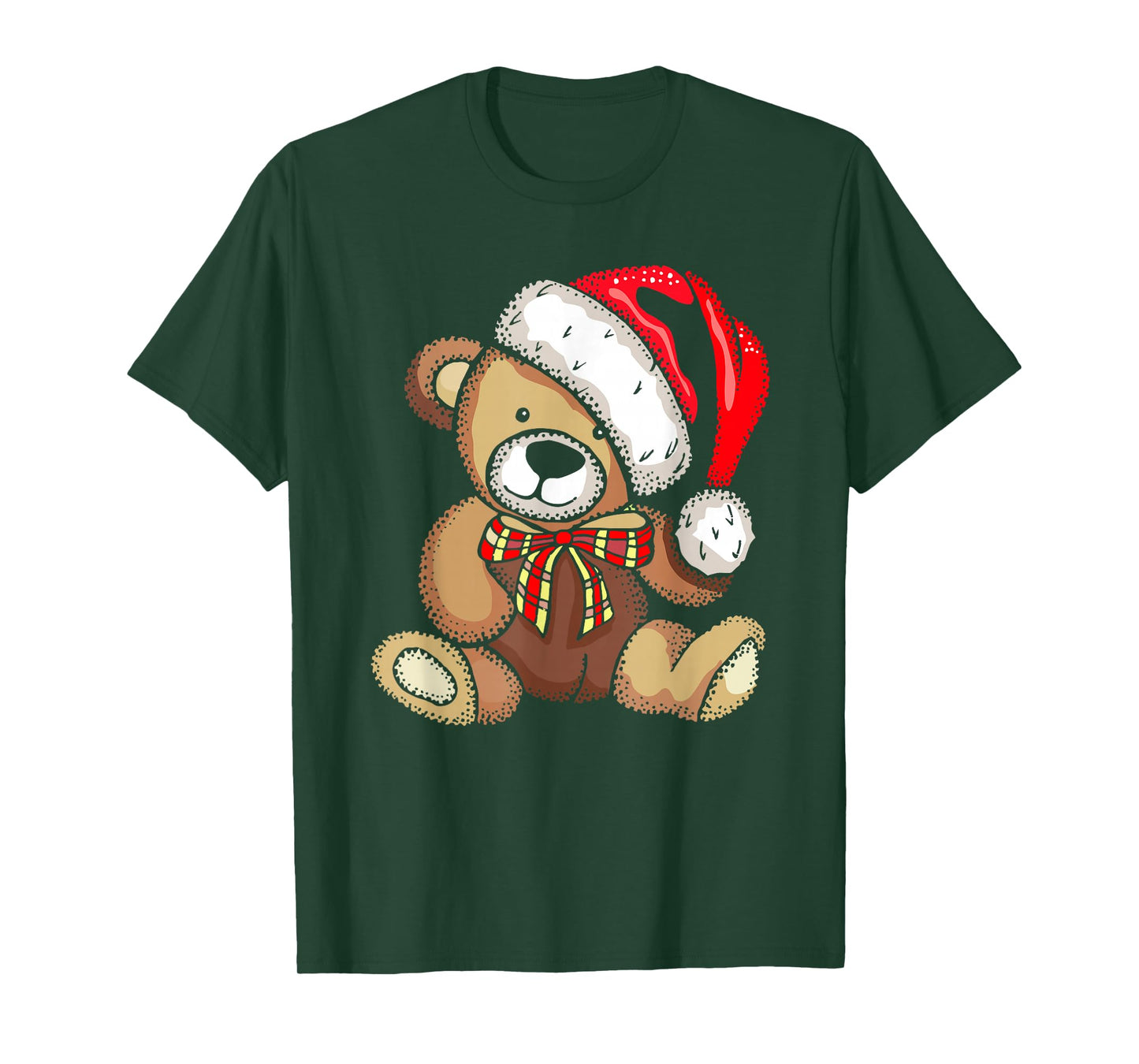 Teddy Bear Santa Hat Christmas Pajama Cute X-Mas Boys Girls T-Shirt