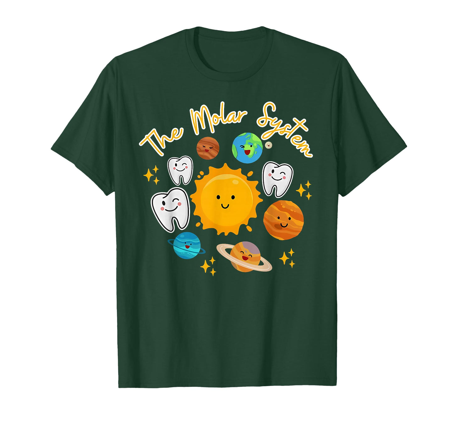Cute Tooth Solar System Pediatric Dentist Dental Hygienist T-Shirt