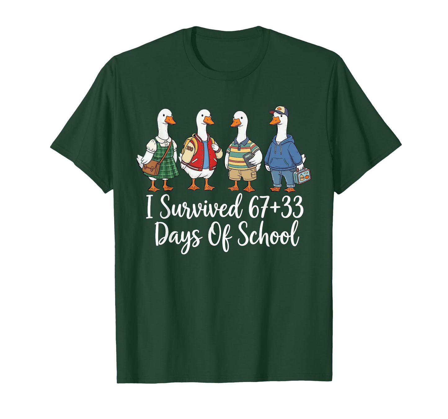 I Survived 67+33 Funny 100th Days of School Teachers T-Shirt