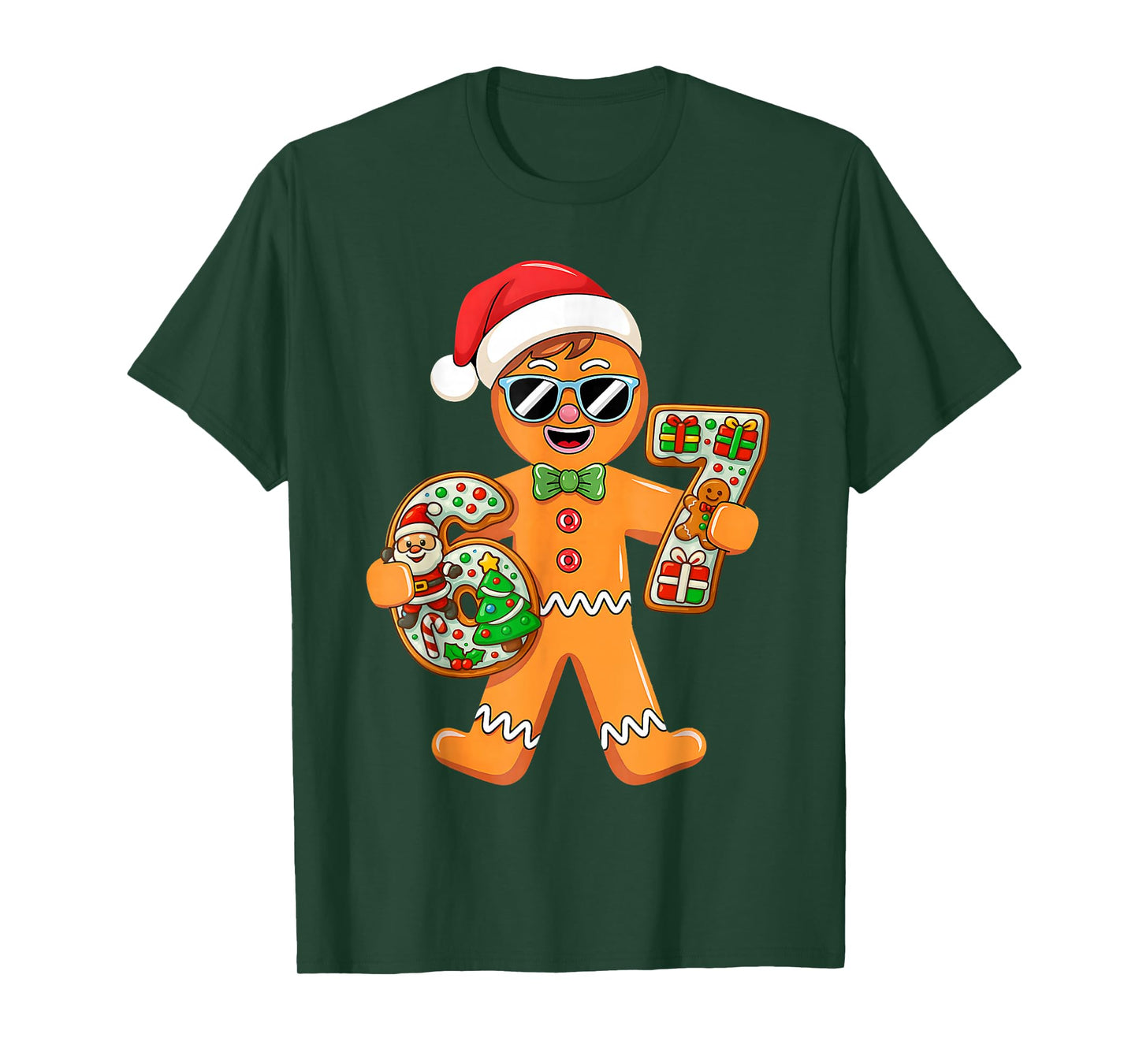 Funny Gingerbread Six Seven 67 Gingerbread Man Xmas Pajamas T-Shirt