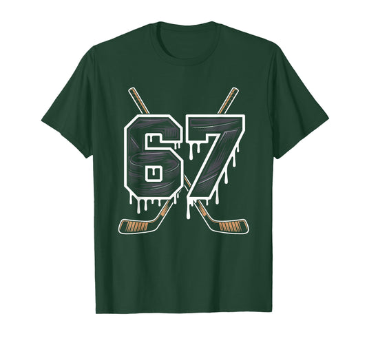 Hockey 67 Six Seven Alpha Slang 6 7 Meme Kids Teachers Boy T-Shirt
