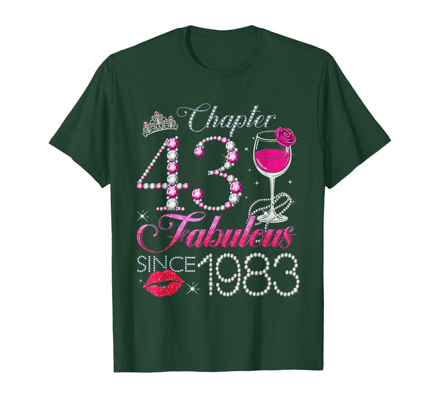 Chapter 43 Fabulous Since 1983 43rd Birthday Queen Diamond T-Shirt