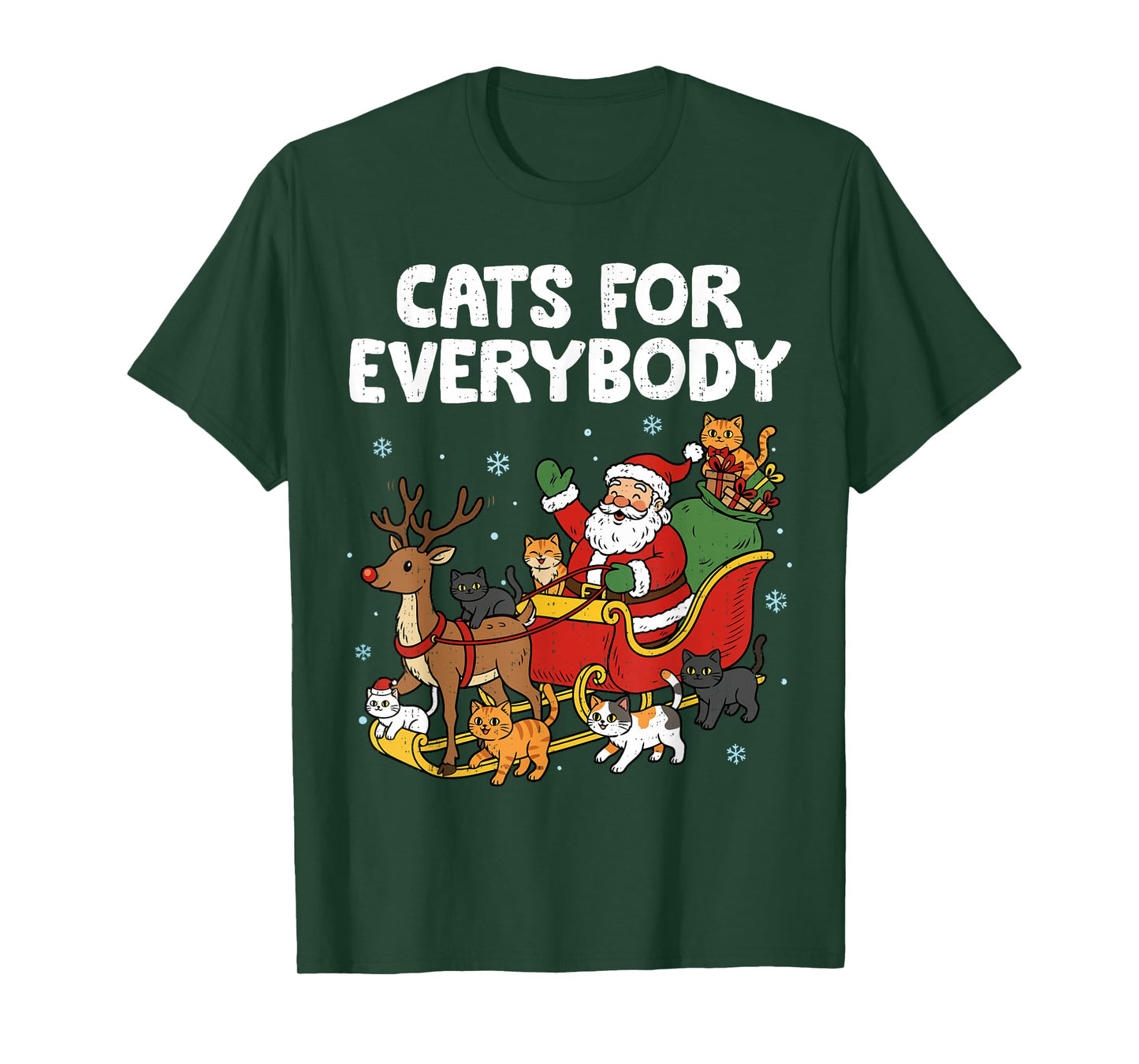 Cats for Everybody Christmas Funny Santa Cat Lover Meow Xmas T-Shirt