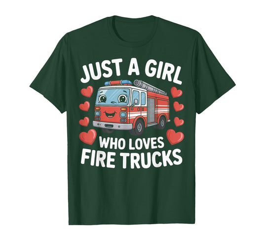 Just A Girl Who Loves Fire Trucks First Responder Fans T-Shirt