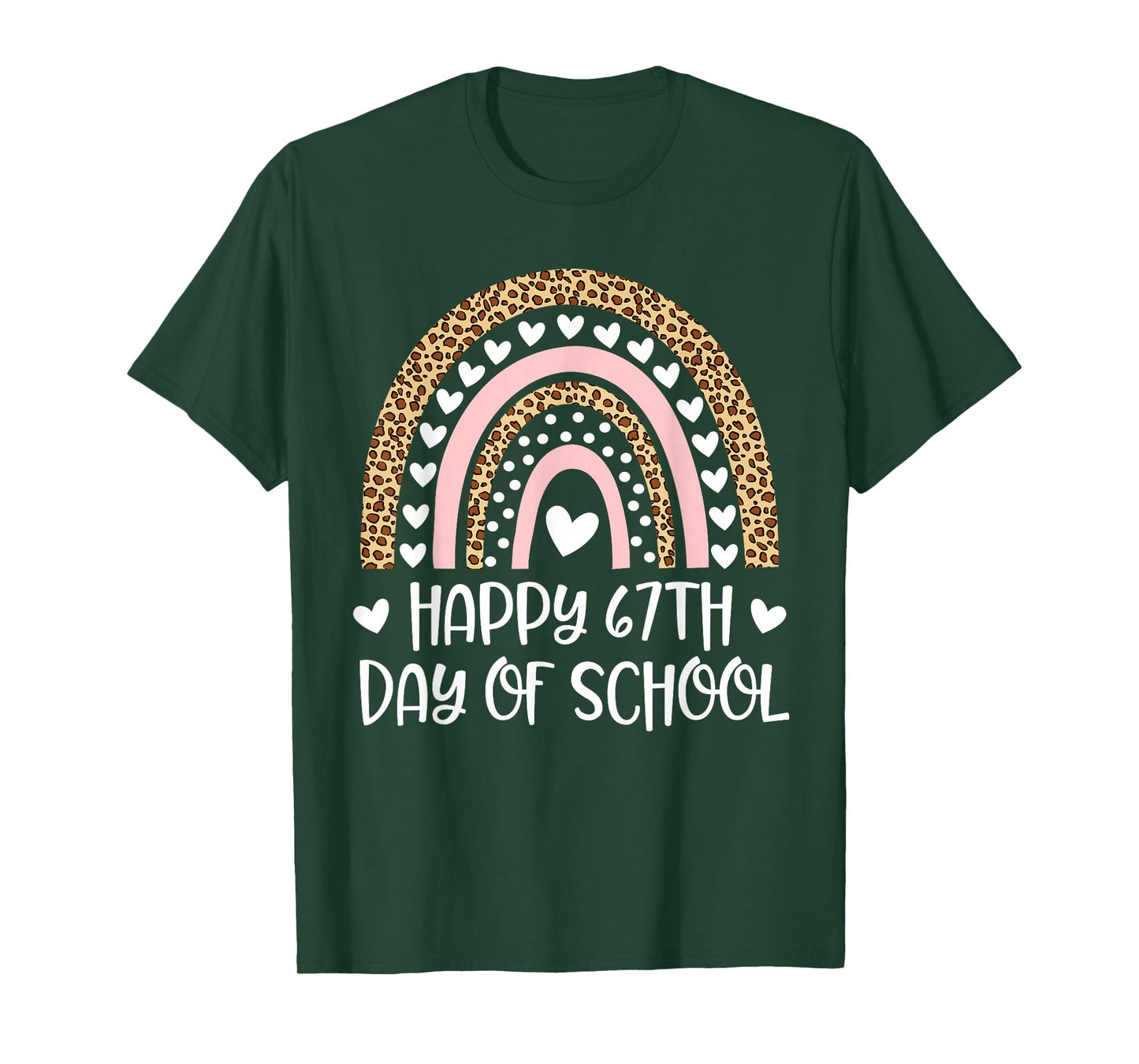 Happy 67th Day of School Rainbow Teacher Kid Six Seven Meme T-Shirt