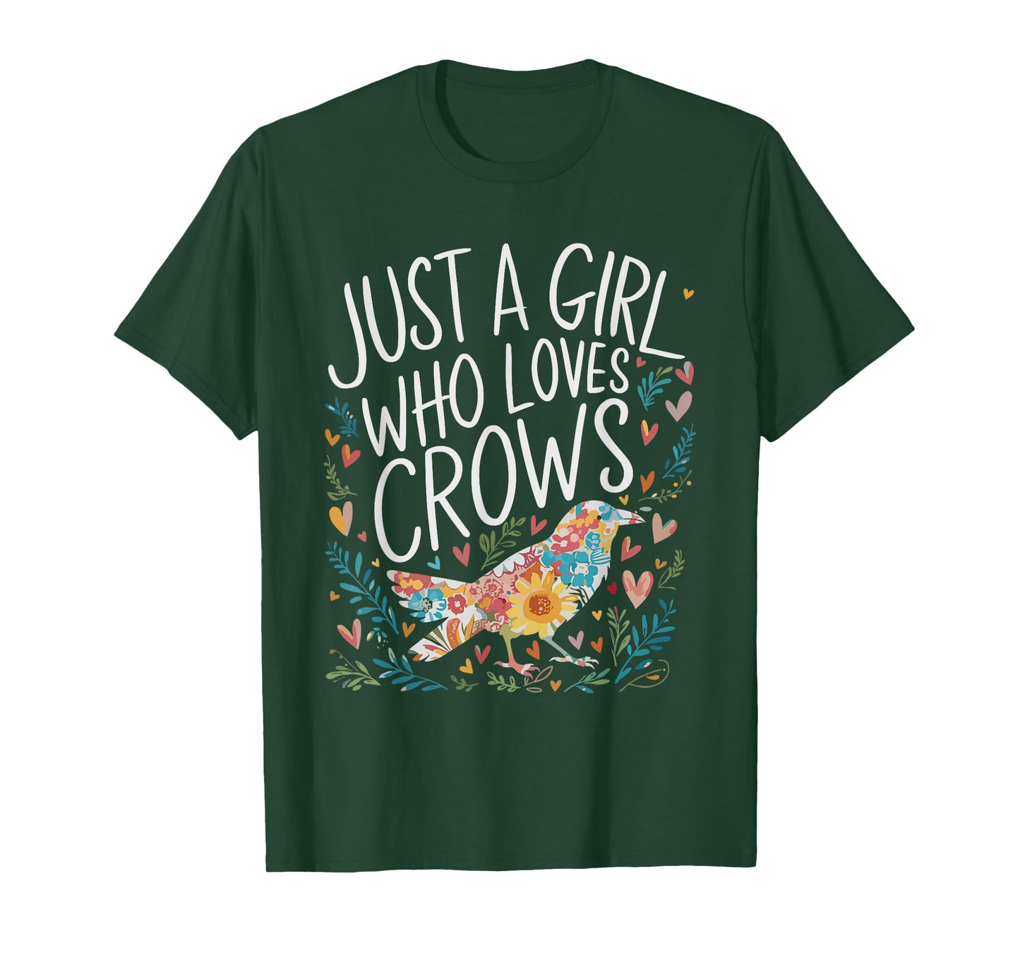 Cute Just A Girl Who Loves Crows Men Women Girls T-Shirt