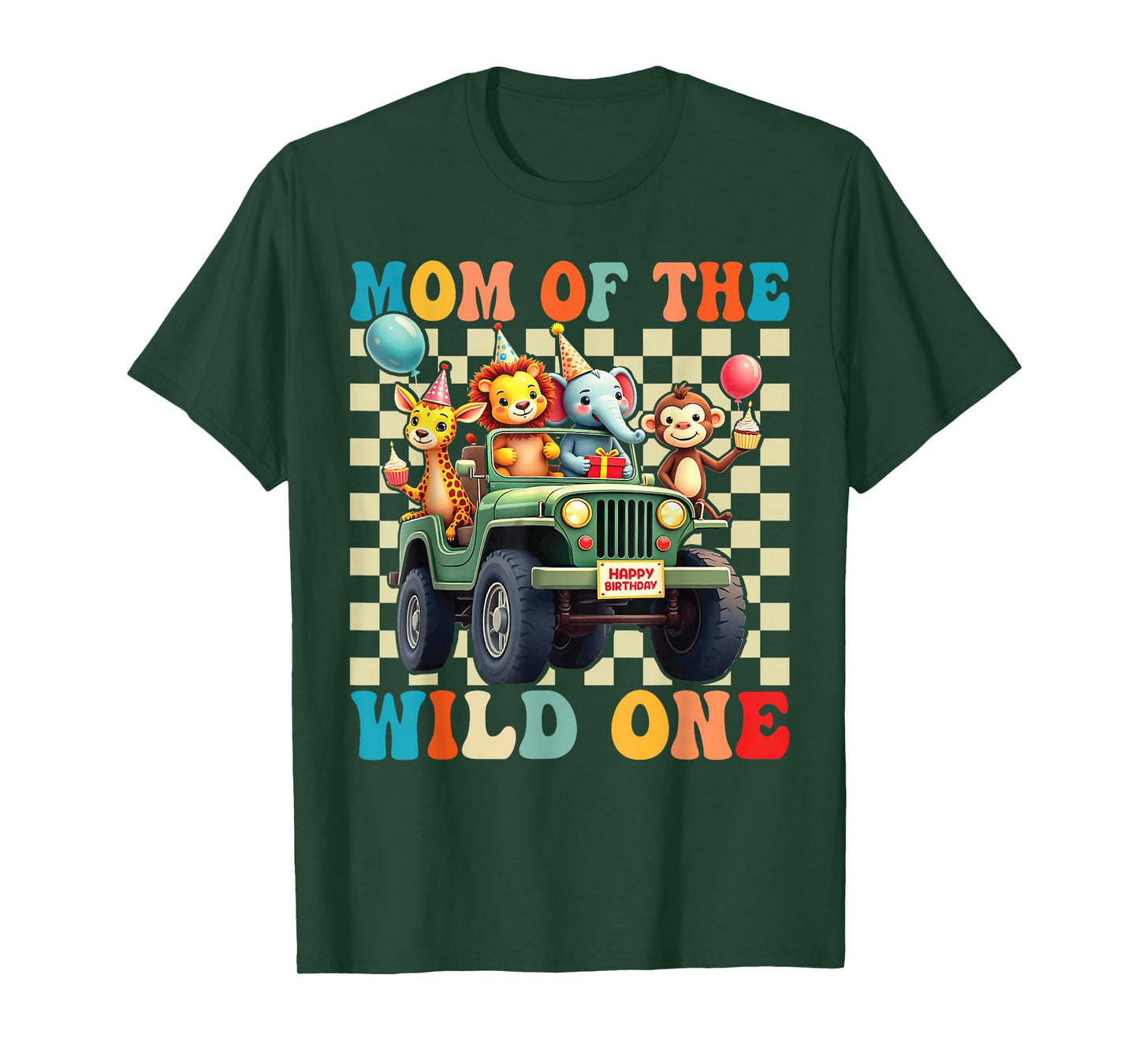Mom of The Wild One 1st Birthday Safari Jungle Animals T-Shirt