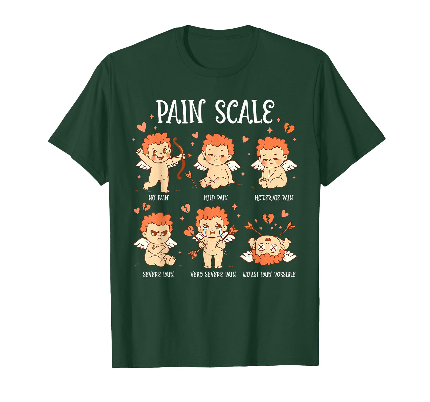 Cupid Nurse Pain Scale Valentine Day Triage Pain Assessment T-Shirt