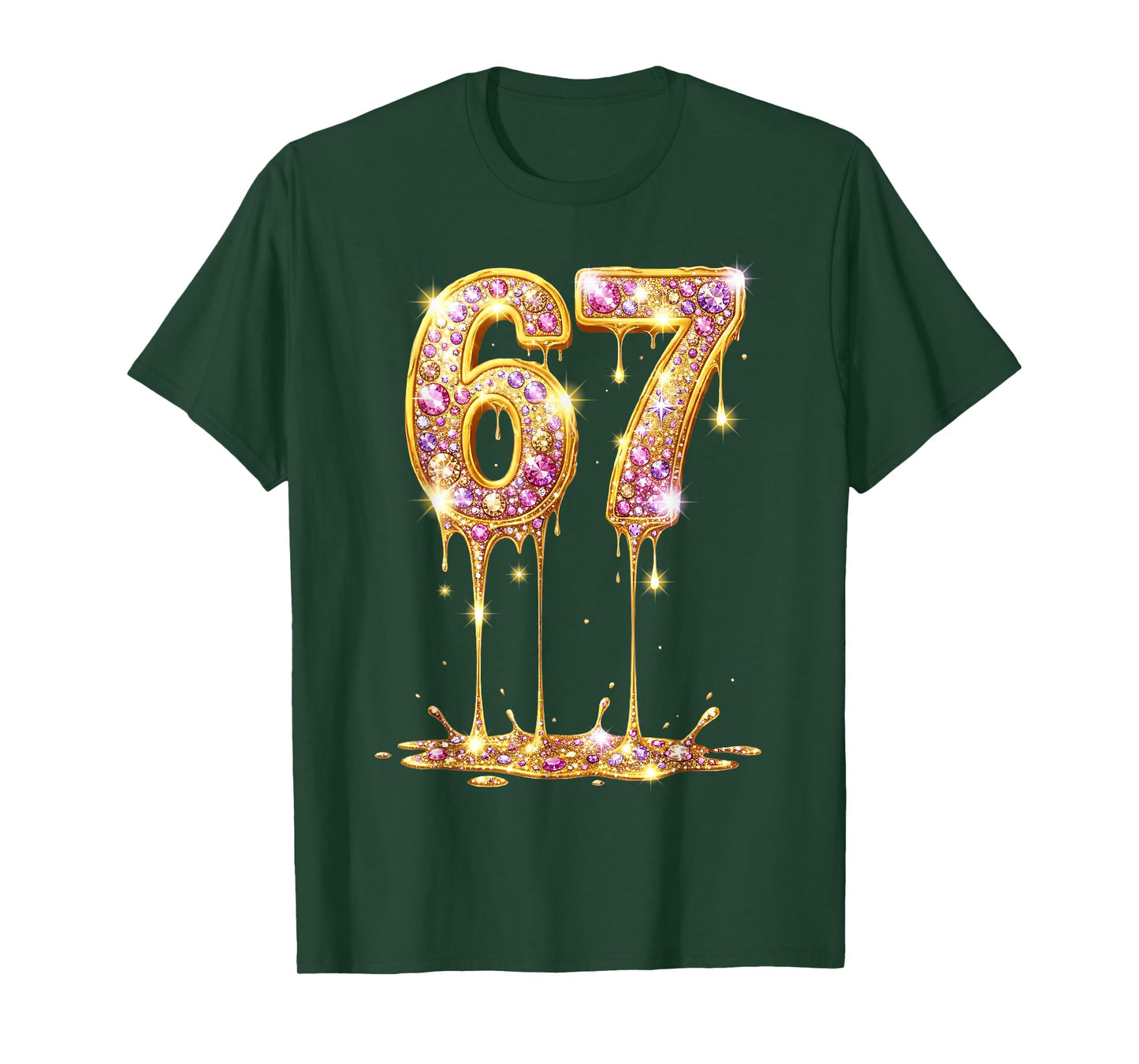 67 Drip Gold Diamond Six Seven Meme 6-7 Dripping 6 7 T-Shirt