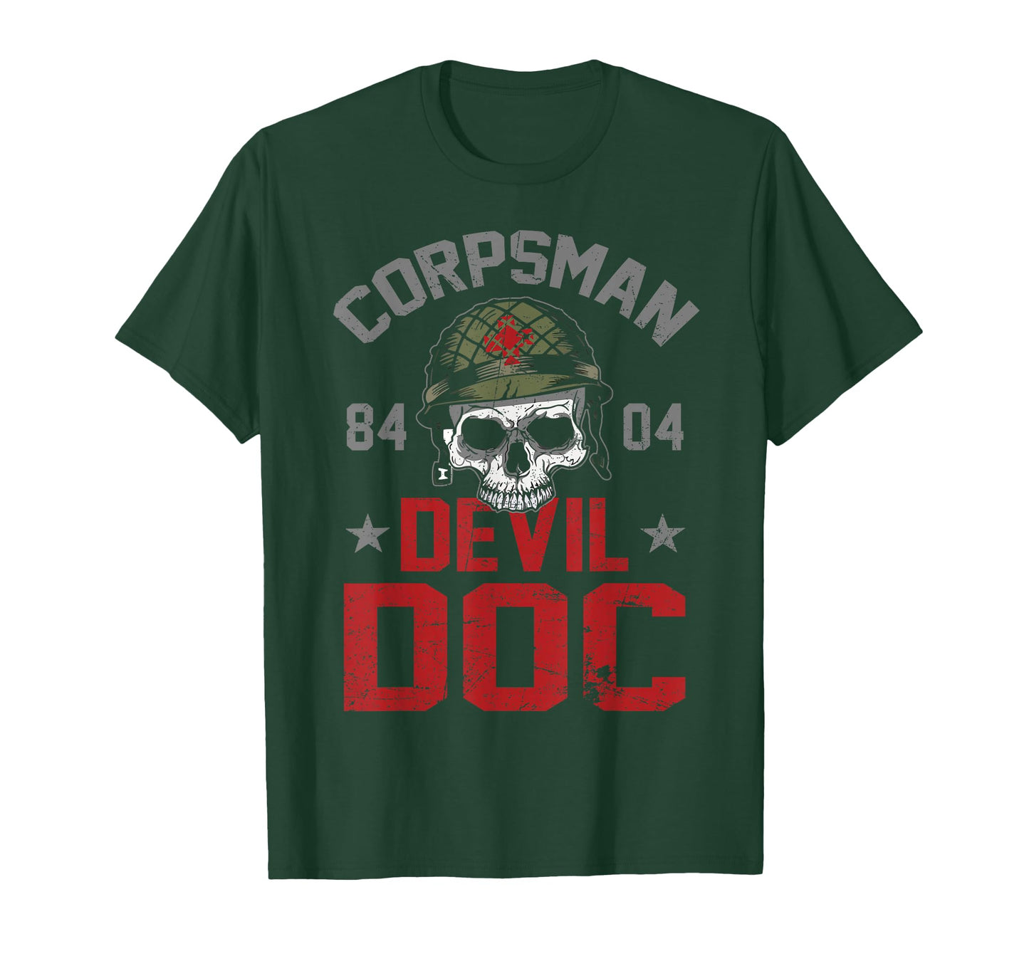 Proud Hospital Corpsman 8404 Military Devil Doc Est 1898 T-Shirt