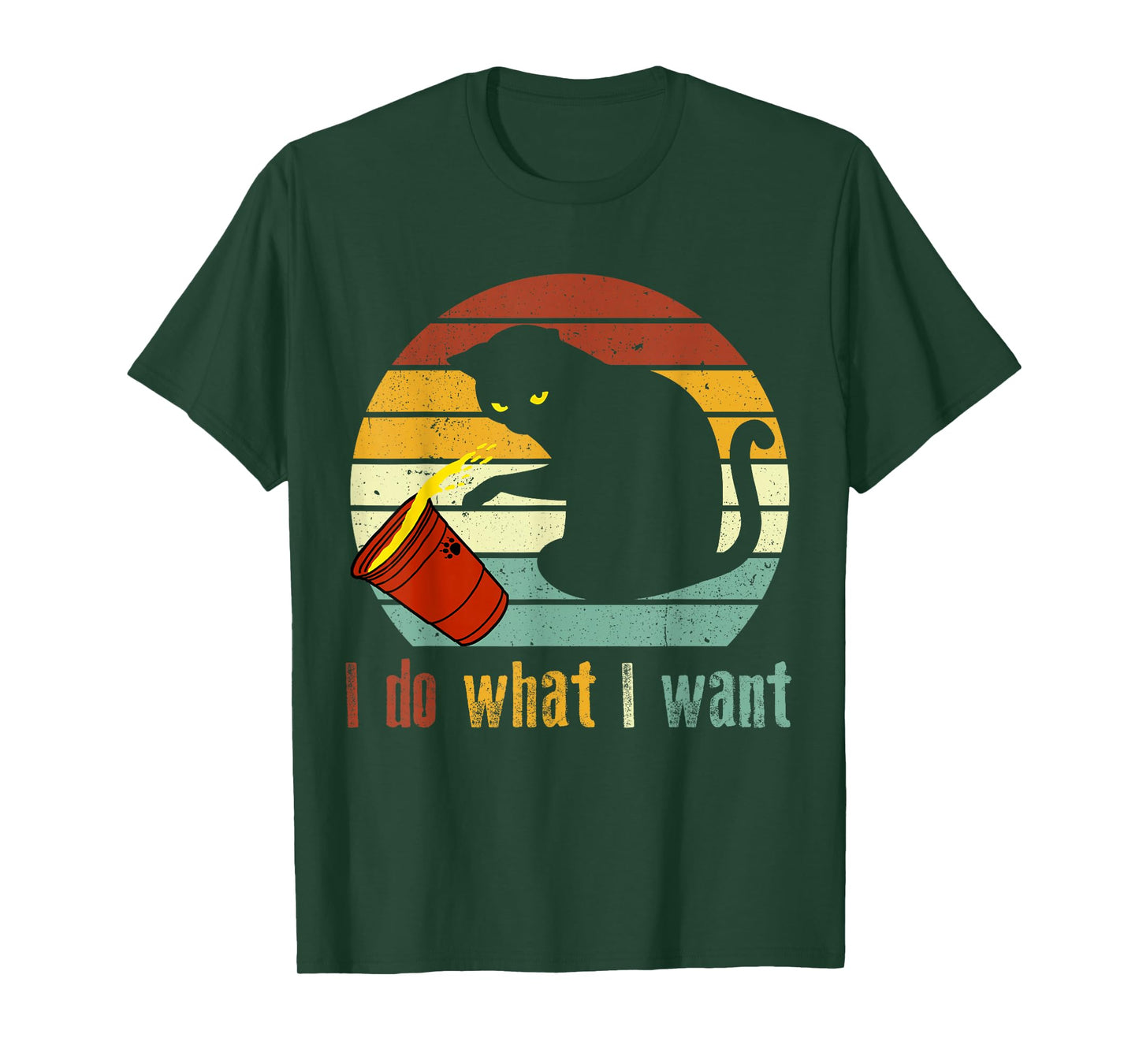 I Do What I Want Cat Coffee Black Cat Red Cup T-Shirt