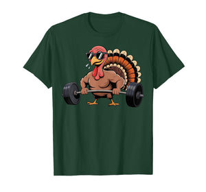 Thanksgiving Workout Turkey Barbell Lift Gym Men Women T-Shirt