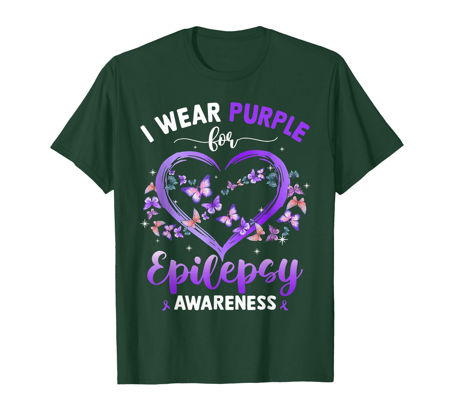 I Wear Purple for Epilepsy Awareness Month Heart Warrior T-Shirt