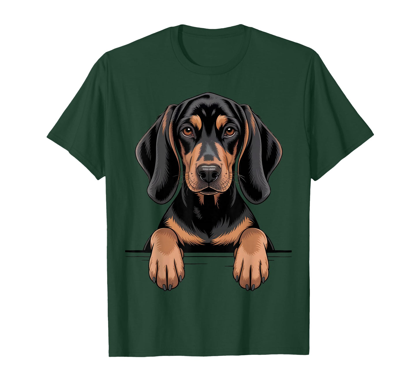 Black and Tan Coonhound Funny Peeking Pocket Puppy Dog Lover T-Shirt
