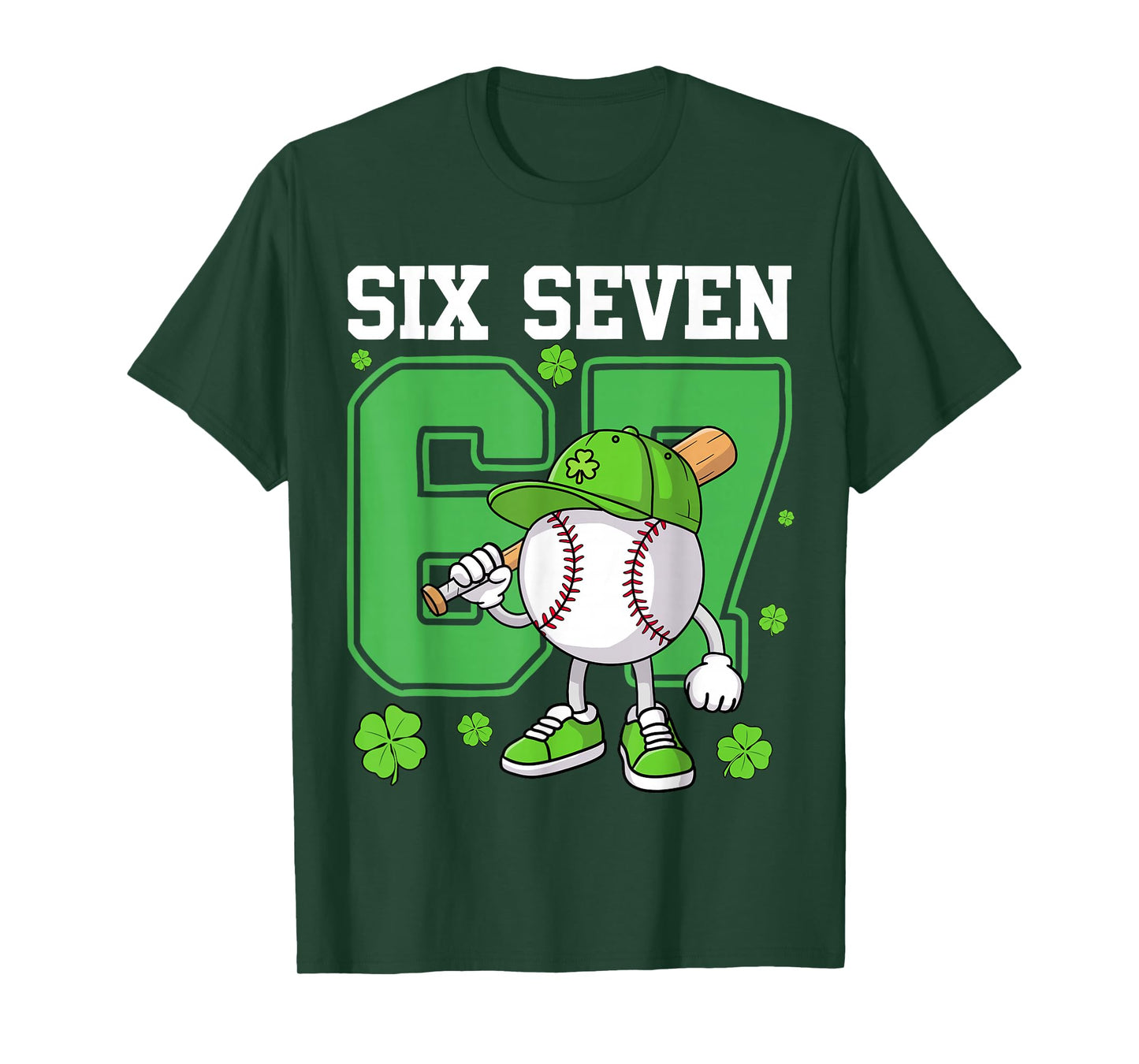 Boys St Patricks Day 67 Six Seven Baseball Ice Cream Drip T-Shirt
