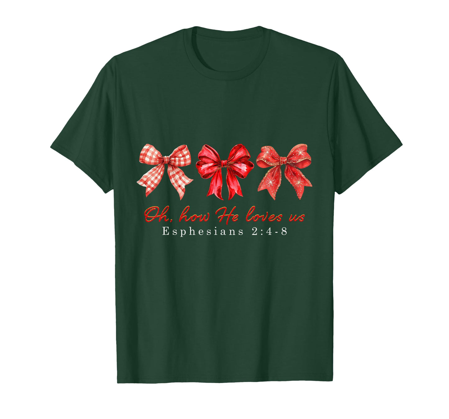 Oh How He Loves Us Valentine John 3:16 Retro Valentine Loved T-Shirt