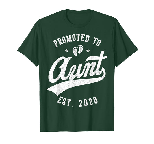 Promoted to Aunt 2026 Baby Announcement Family Matching T-Shirt