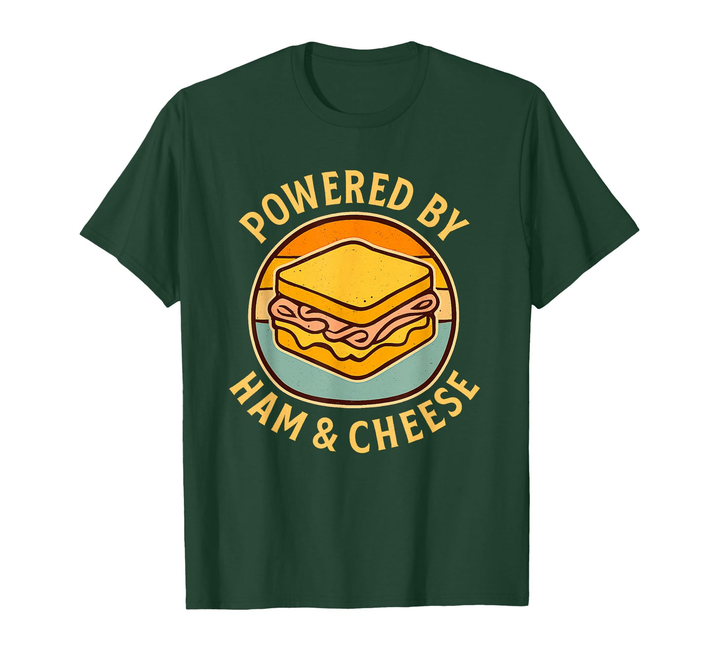 Powered by Ham & Cheese Funny Foodie Sandwich Lovers T-Shirt