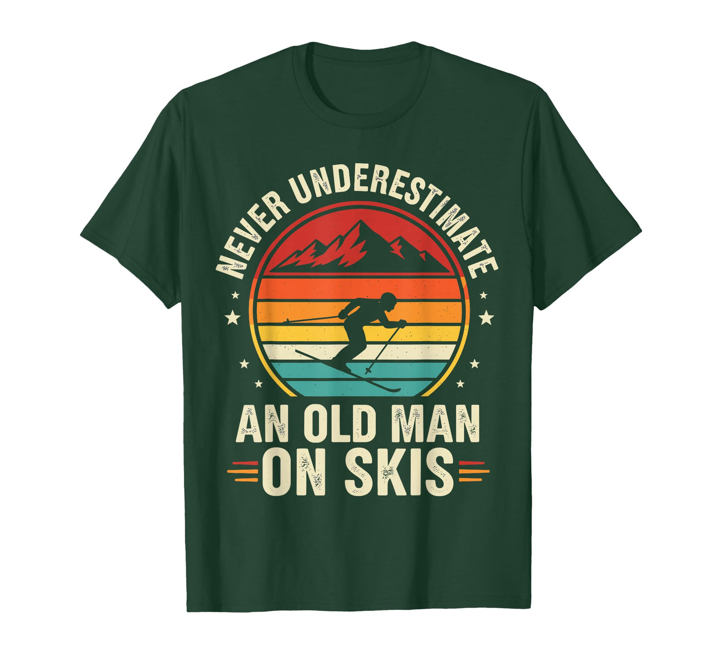 Vintage Skiing Shirt, Never Underestimate an Old Man On Skis T-Shirt