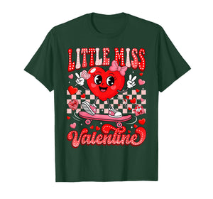 Groovy Little Miss Valentine Cute Candy Heart Women Girl Kid T-Shirt
