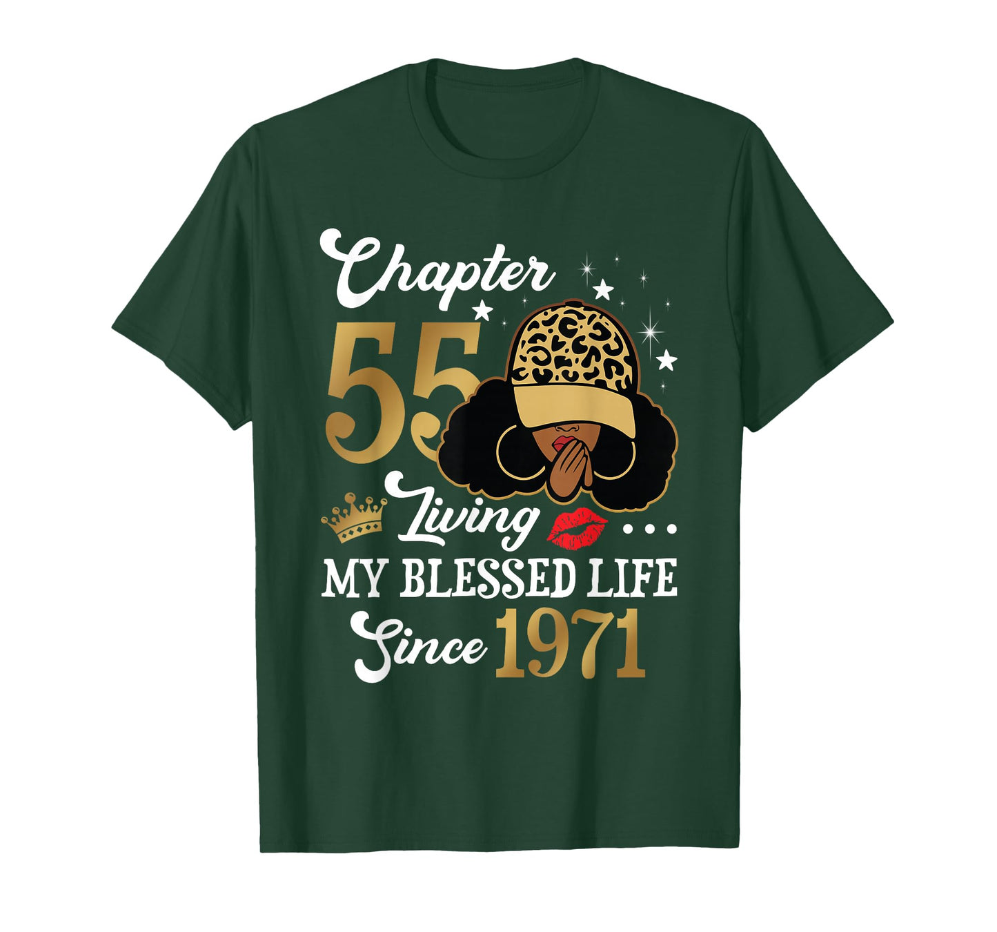 Chapter 55 Living My Blessed Life Since 1971 Afro Girl Gift T-Shirt