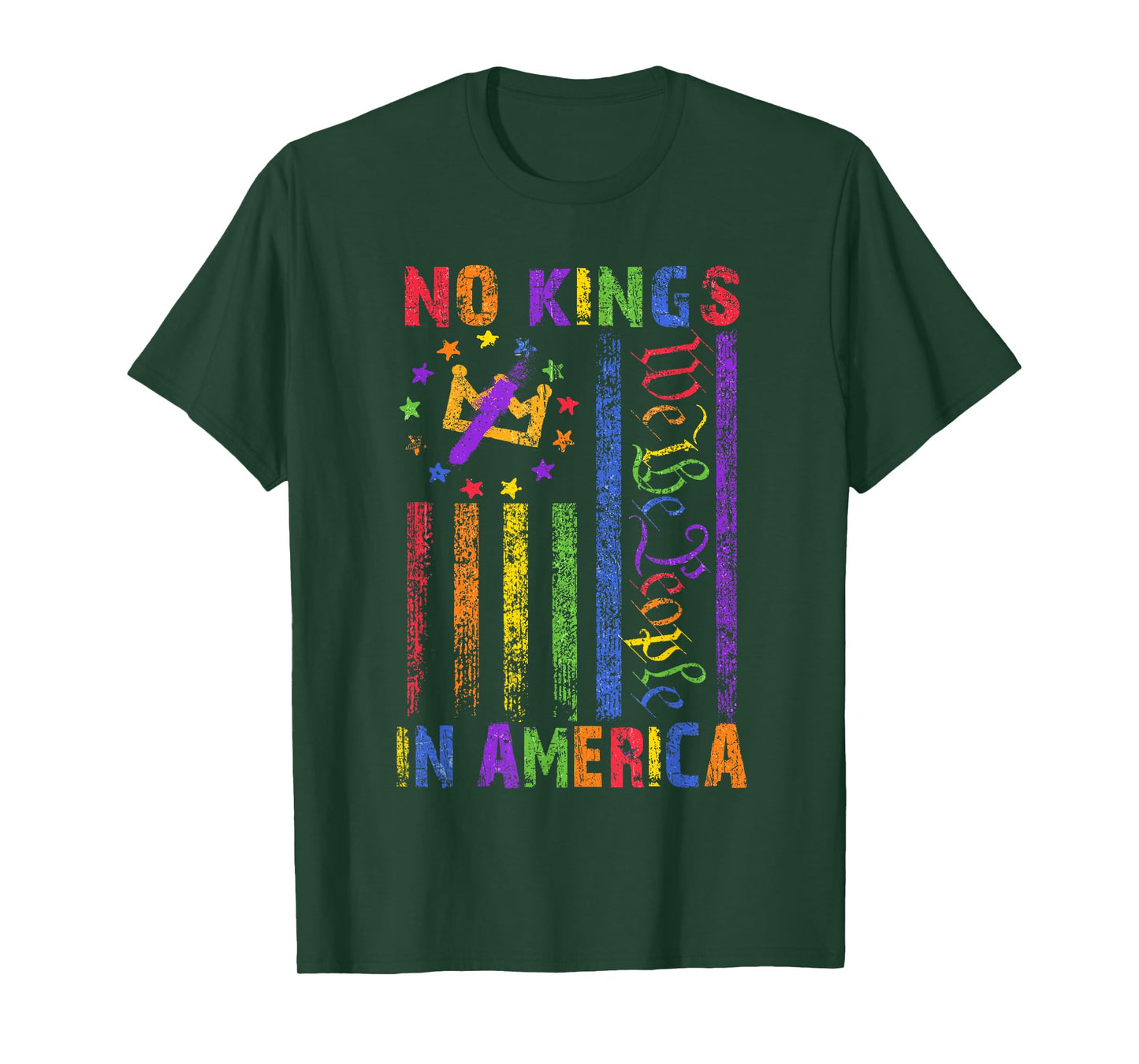 Funny No Kings in America LGBT Retro T-Shirt