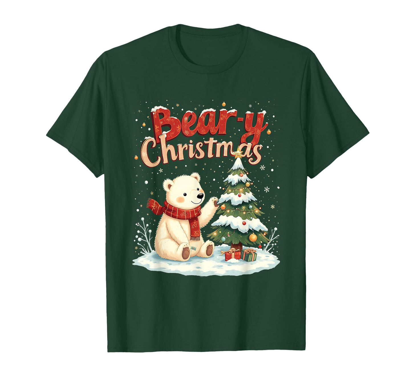 Bear-y Christmas Cute Polar Bear Holiday Pun Gift T-Shirt