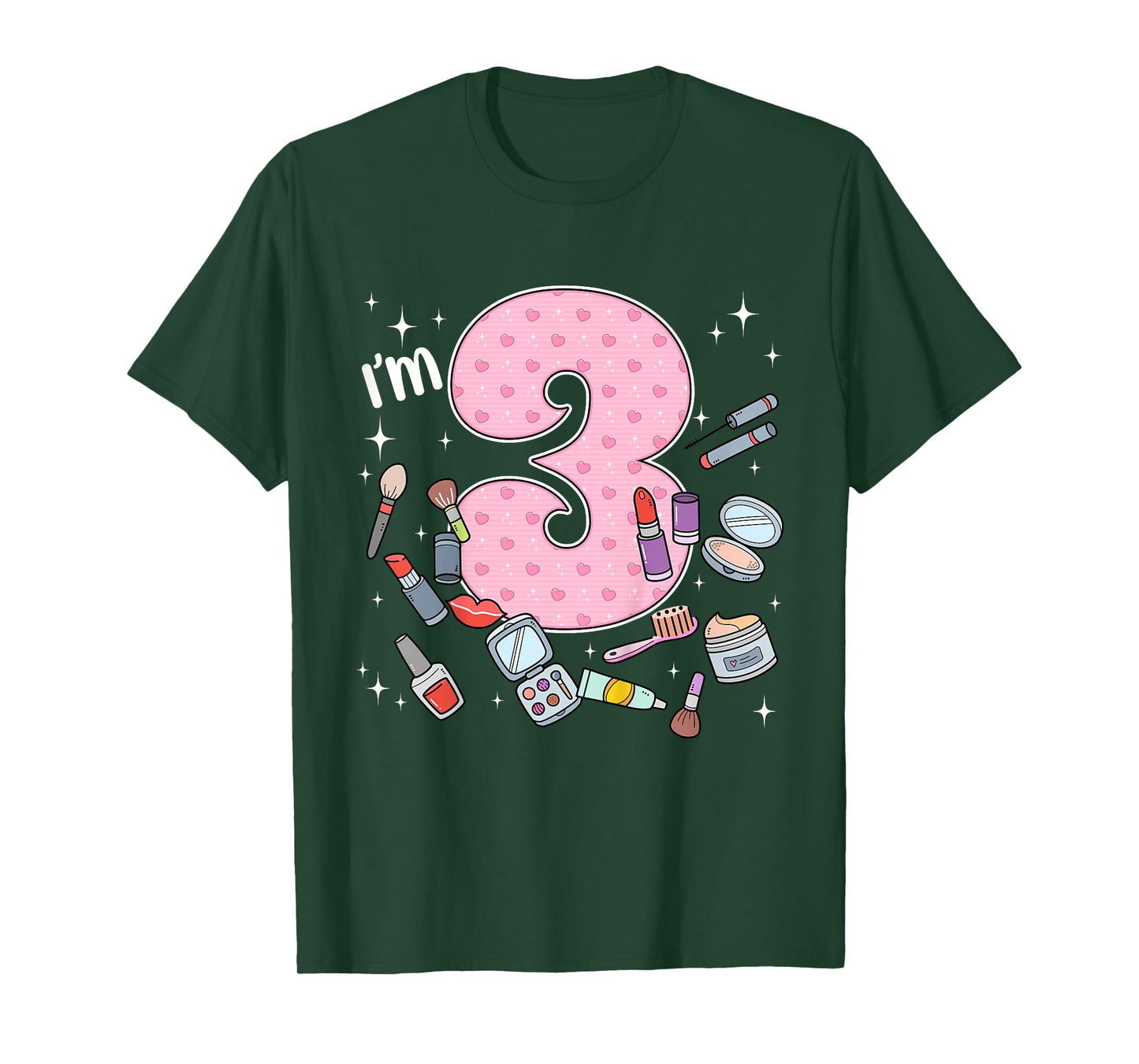 3rd Birthday Makeup Spa Nail 3 Years Old Girl Bday Party T-Shirt