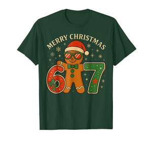 67 Meme Six Seven 6 7 Meme Funny Christmas Gingerbread T-Shirt