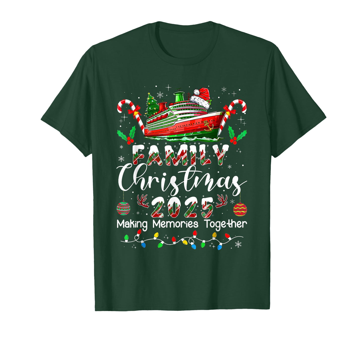 Family Christmas 2025 Cruise Matching Santa Xmas Pajamas Pjs T-Shirt