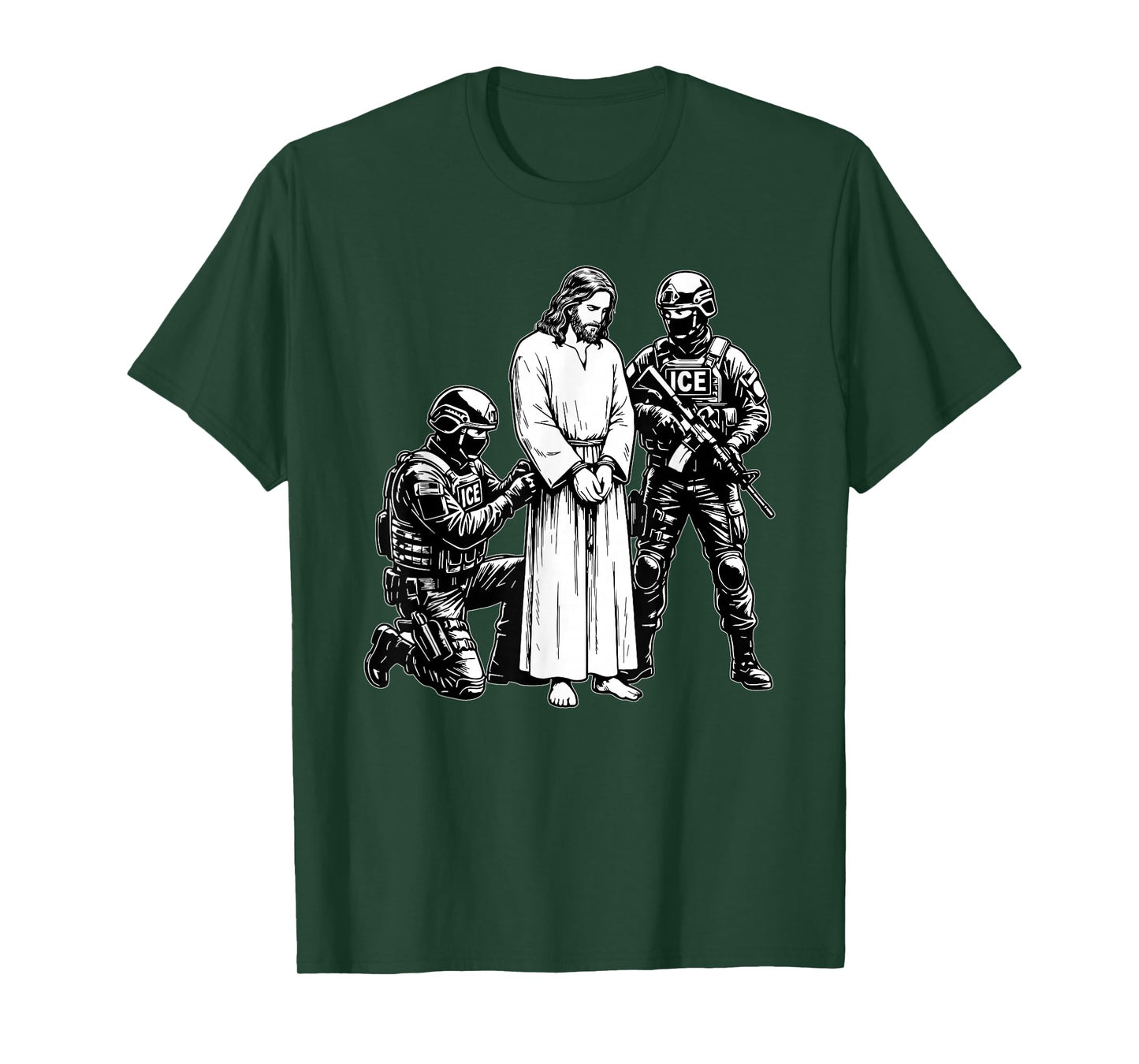 Anti ICE Jesus Arrested Parody T-Shirt
