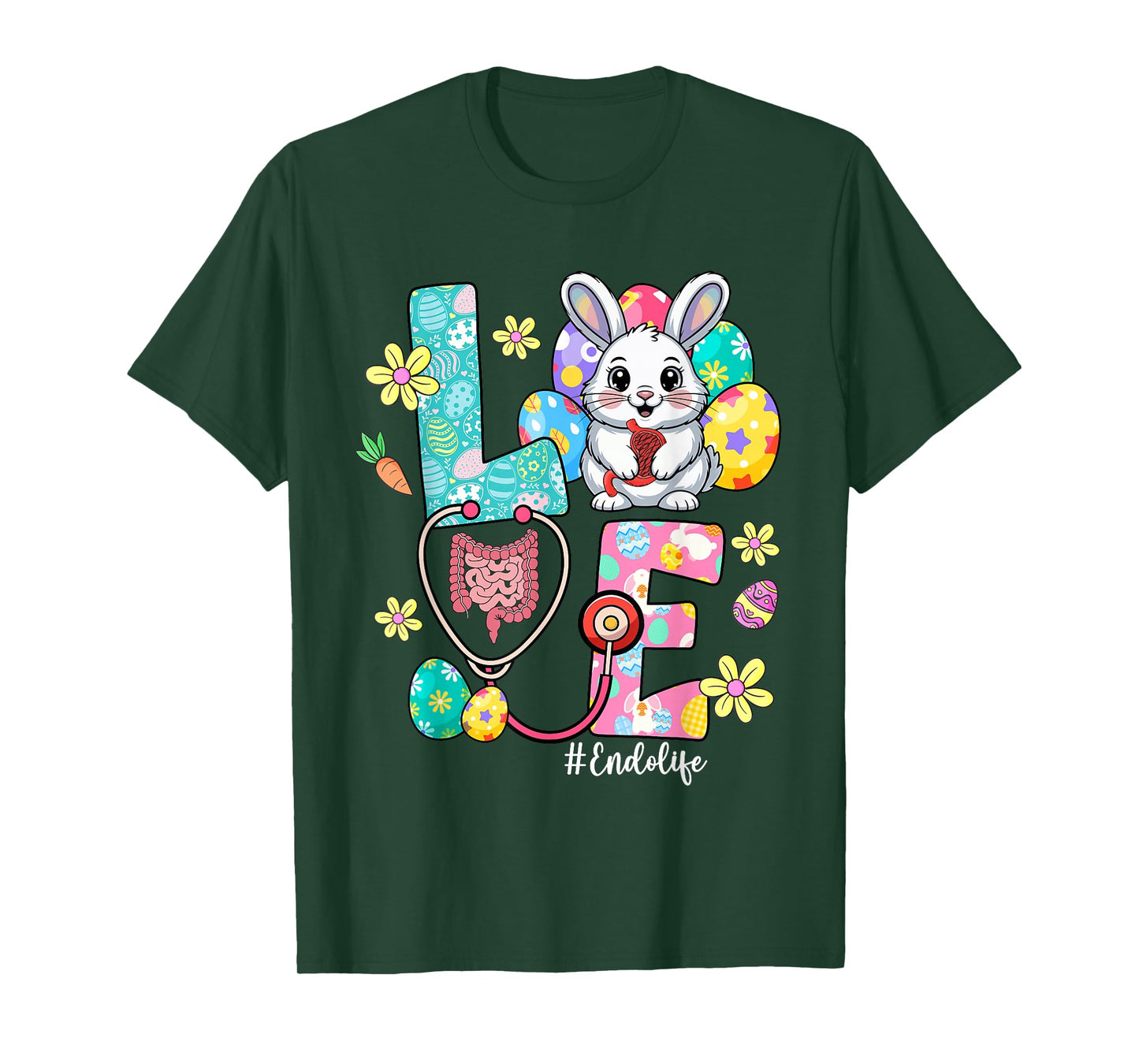 Love Endo Life Endo Nurse Bunny Stethoscope Easter T-Shirt