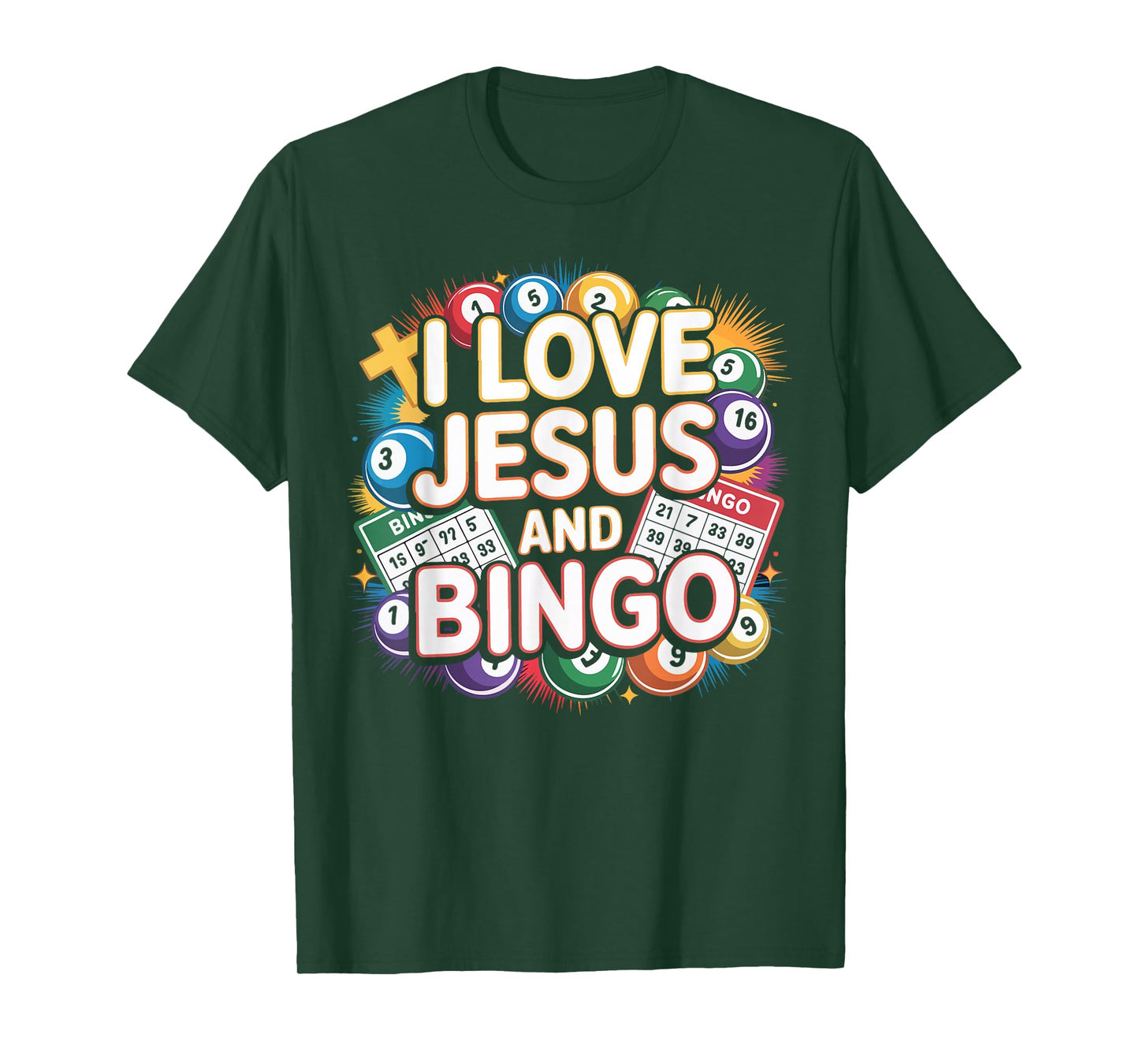 Bingo Player Jesus Faith Christian I Love Jesus and Bingo T-Shirt