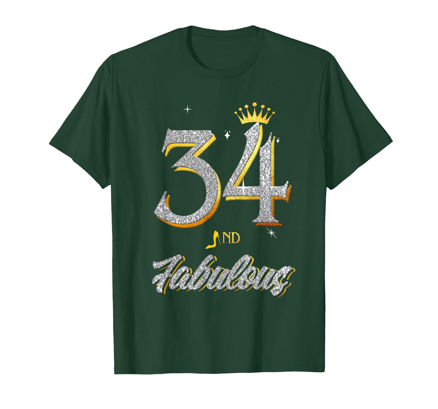 34th Birthday and Fabulous for Girl Women 34 Years Old T-Shirt