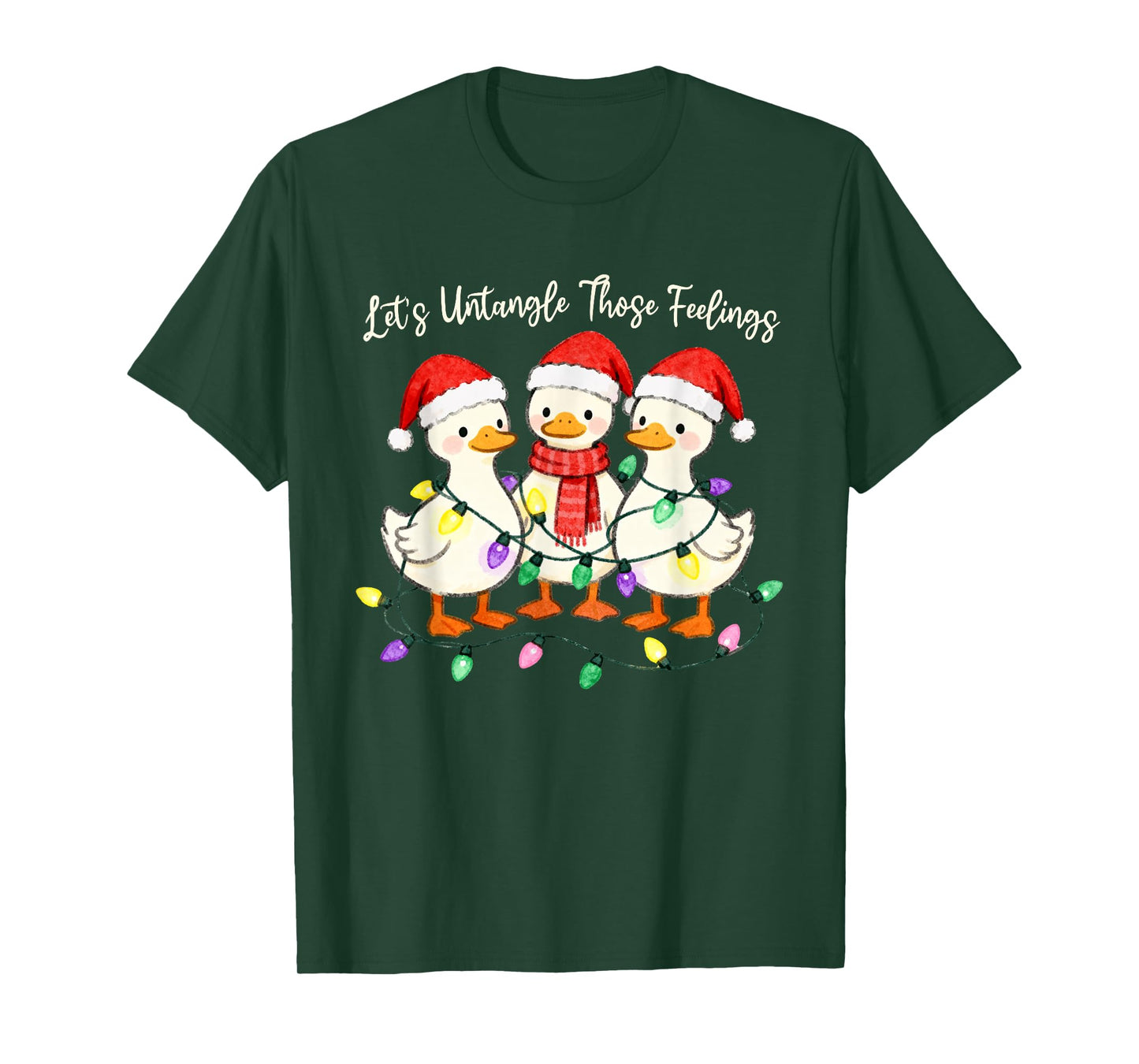 Let's Untangle Those Feelings Goose Christmas Counselor T-Shirt
