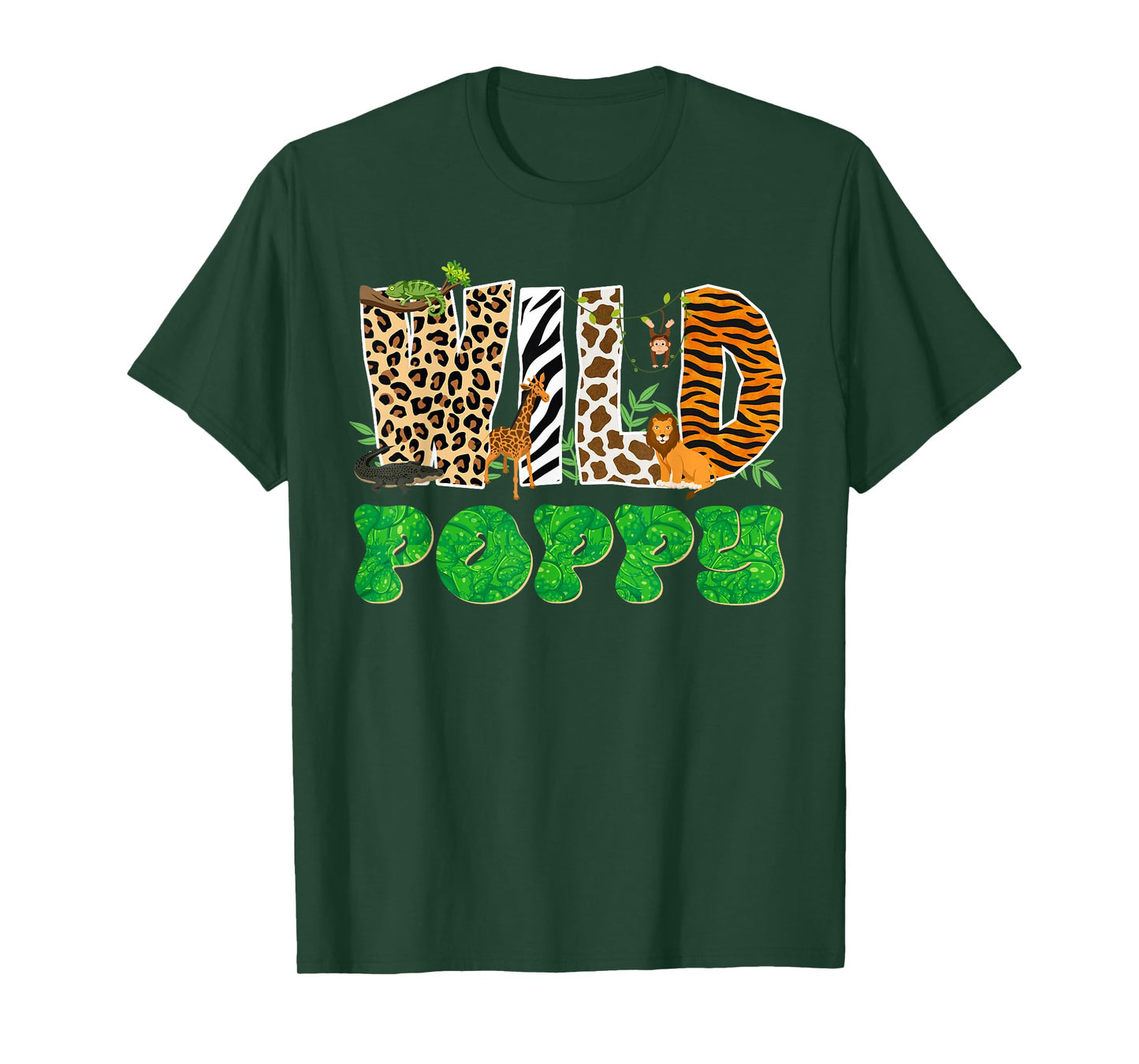 Wild Poppy Zoo Safari Animal Birthday Matching Family T-Shirt