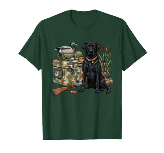 Black Lab Labrador Dog Hunting Duck Hunting Season Men Women T-Shirt